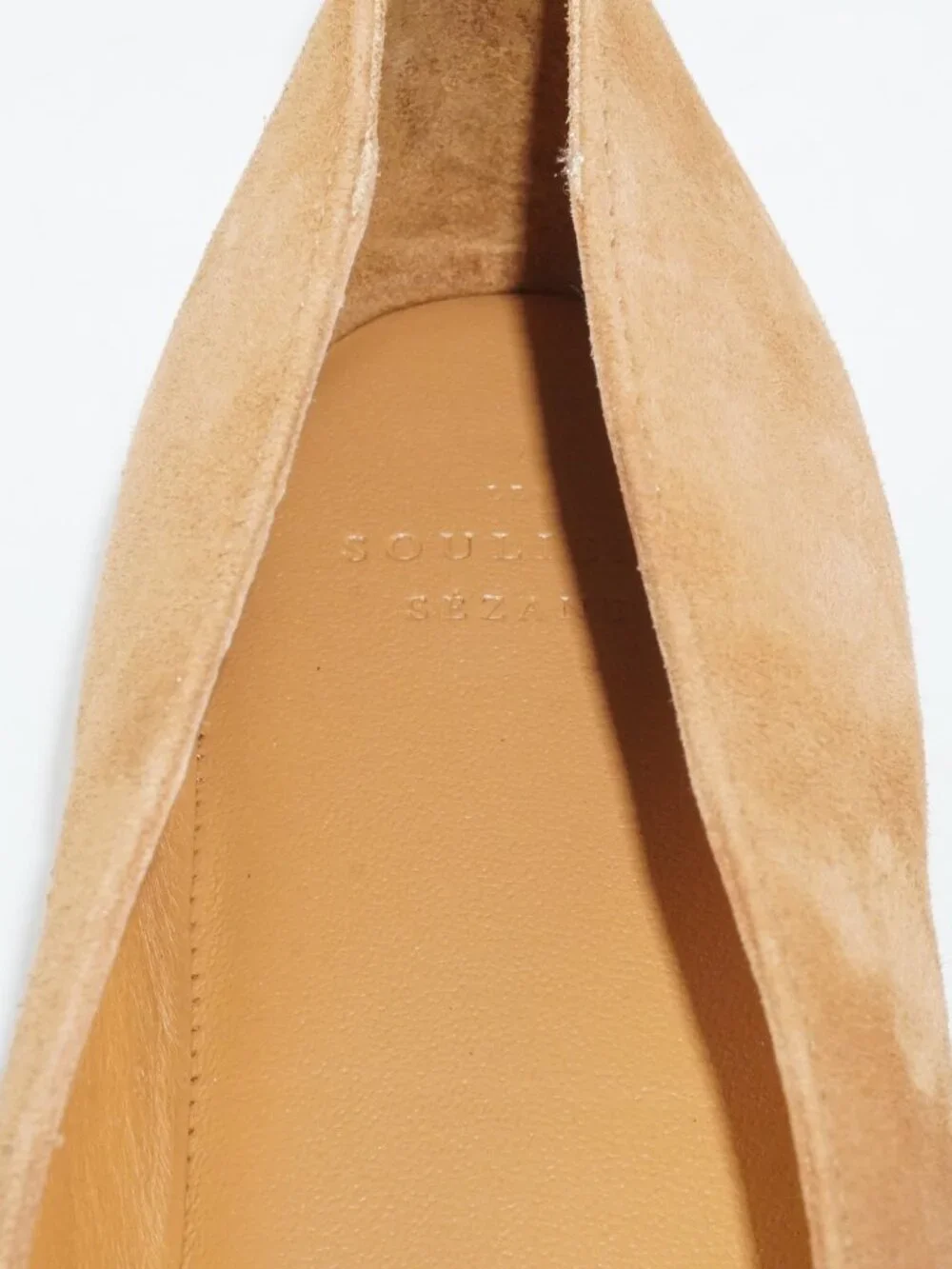 Sezane Agathe Low Ballerinas Ballet Flats in Hazelnut Suede Leather - US Size 11 - Picture 10 of 12